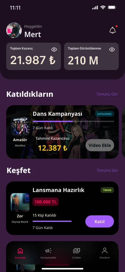 Sesar app home screen